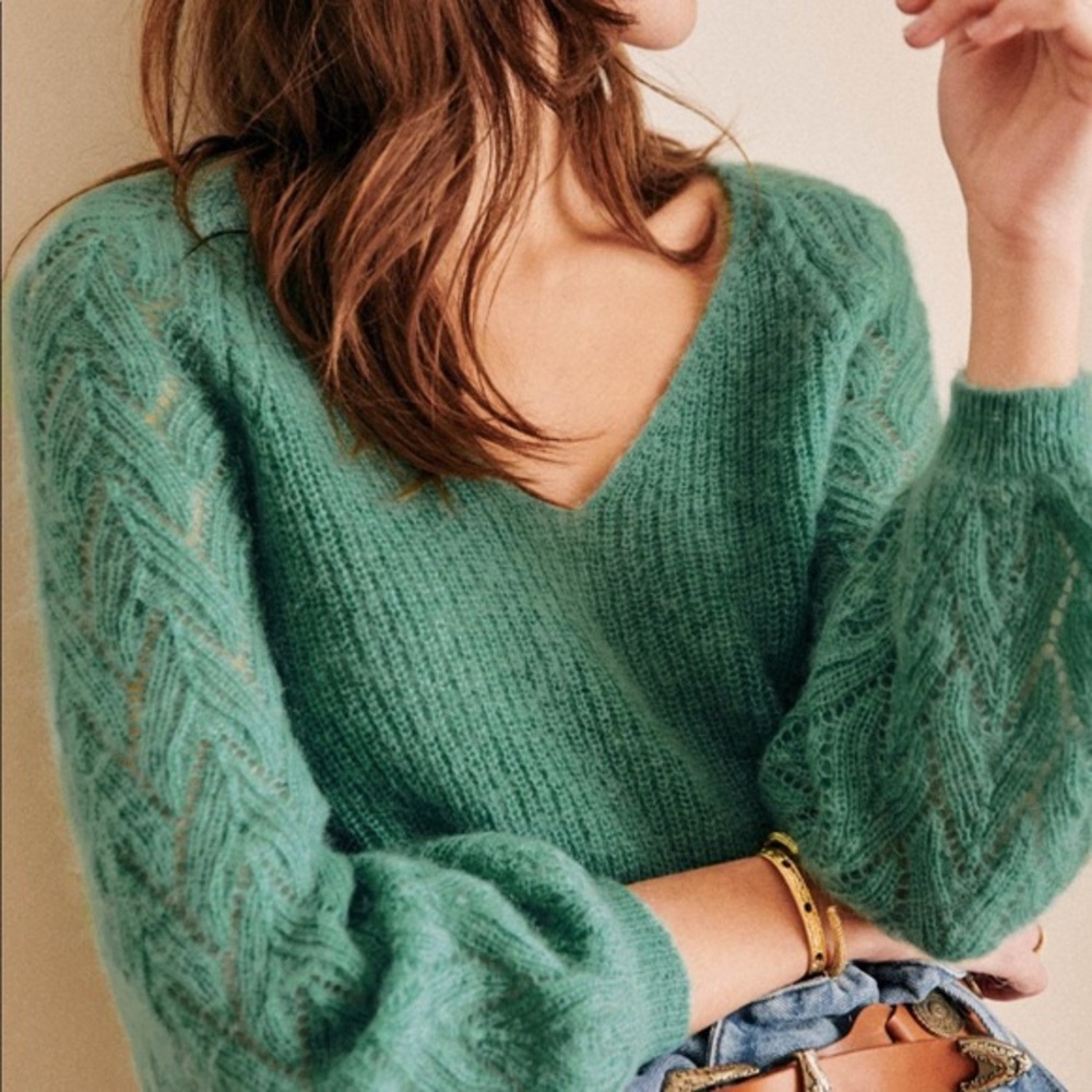 Sezane aqua Diane Jumper sweater